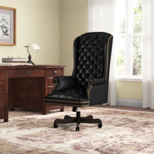 High Back Traditional Tufted LeatherSoft Executive Swivel Ergonomic Office Chair