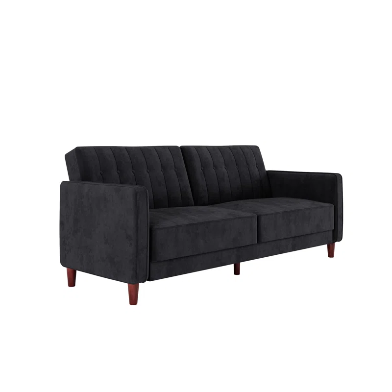 Perdue 81.5" Velvet Square Arm Convertible Sofa - Image 2