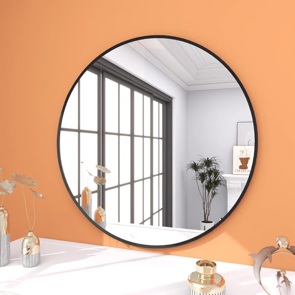 Bhagwanaram Aluminum Framed Round Bathroom Mirror Wall Mounted Vanity Mirror - Image 4